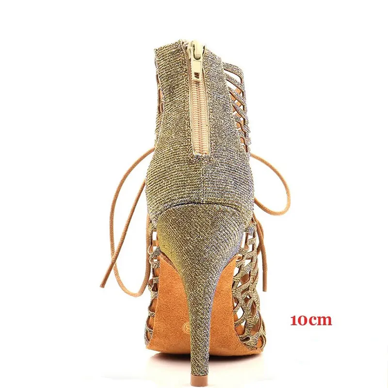 Women's Sparking Gliiter Customized Heels Dance Boots Jazz Salsa Dancing Shoes