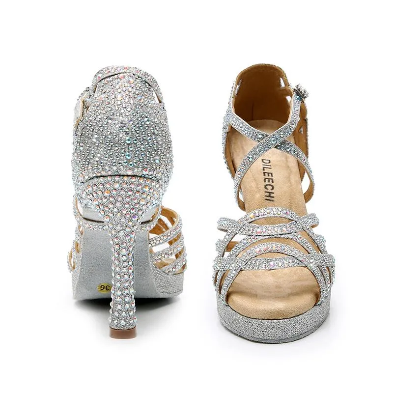 Women's Sparkling Glitter Customized Heel Ballroom Dance Shoes Latin Dance Shoes Dance Heels