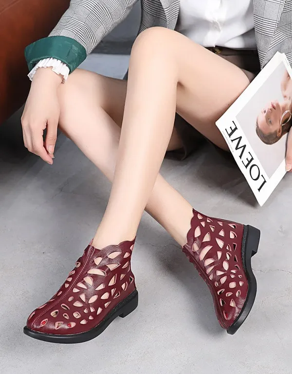 Women's Summer Breathable Hollow Sandals Boots 34-43