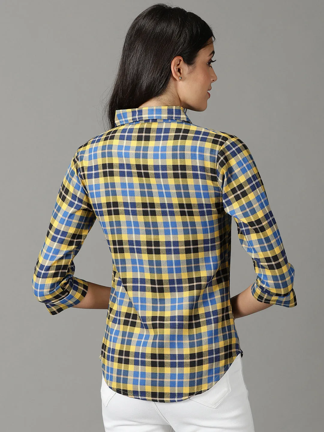 Women's Yellow Checked Shirt